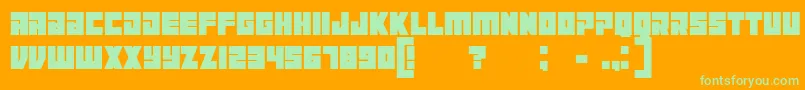 Maniac Font – Green Fonts on Orange Background