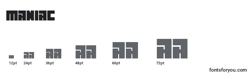 Maniac Font Sizes