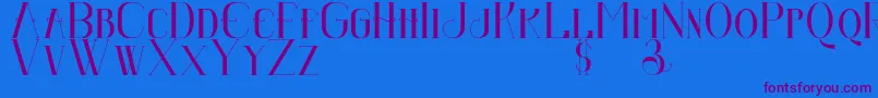 Senandungmalambold Font – Purple Fonts on Blue Background