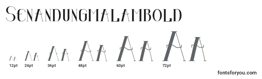 Размеры шрифта Senandungmalambold