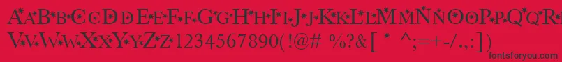 StarHnd Font – Black Fonts on Red Background