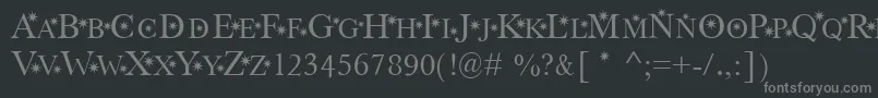 フォントStarHnd – 黒い背景に灰色の文字
