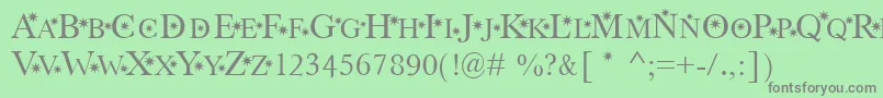 フォントStarHnd – 緑の背景に灰色の文字