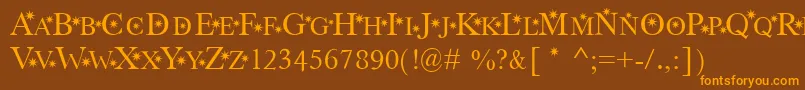 StarHnd Font – Orange Fonts on Brown Background