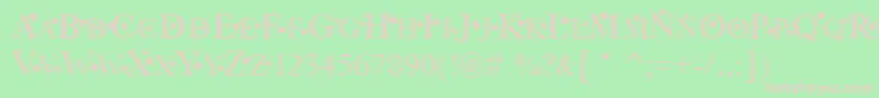 フォントStarHnd – 緑の背景にピンクのフォント