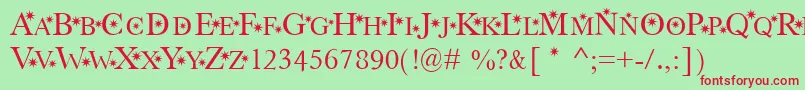 StarHnd Font – Red Fonts on Green Background