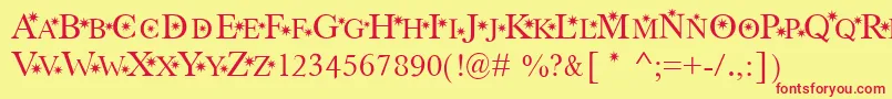 StarHnd-fontti – punaiset fontit keltaisella taustalla