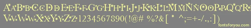 StarHnd-fontti – keltaiset fontit harmaalla taustalla