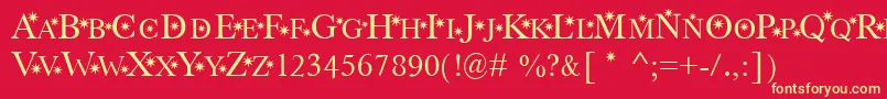 StarHnd Font – Yellow Fonts on Red Background