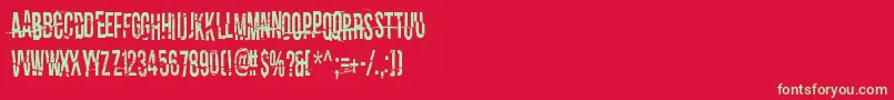 フォントITellYouAllMySecrets – 赤い背景に緑の文字