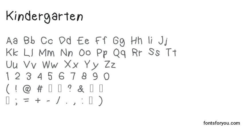 Kindergarten-fontti – aakkoset, numerot, erikoismerkit