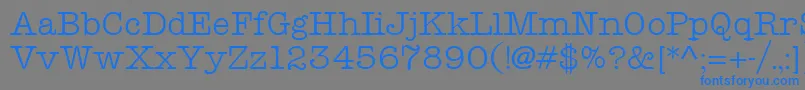 Fonte TeletypeRegular – fontes azuis em um fundo cinza
