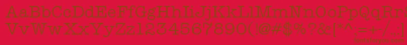 フォントTeletypeRegular – 赤い背景に茶色の文字