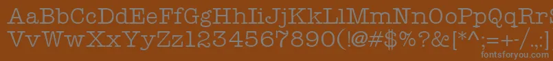 フォントTeletypeRegular – 茶色の背景に灰色の文字