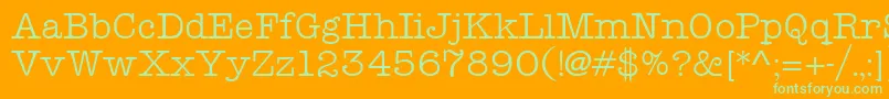 TeletypeRegular Font – Green Fonts on Orange Background