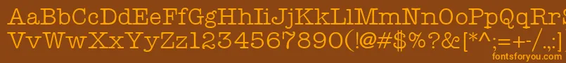TeletypeRegular Font – Orange Fonts on Brown Background
