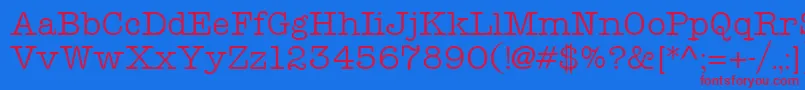 TeletypeRegular Font – Red Fonts on Blue Background