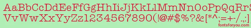 TeletypeRegular Font – Red Fonts on Green Background