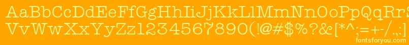 TeletypeRegular Font – Yellow Fonts on Orange Background