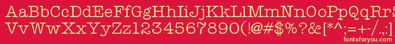 TeletypeRegular Font – Yellow Fonts on Red Background