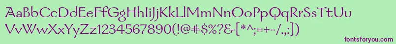 Шрифт GalahadstdRegular – фиолетовые шрифты на зелёном фоне