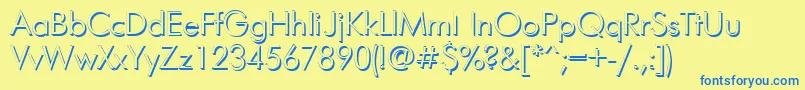 Futur Font – Blue Fonts on Yellow Background