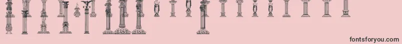 Fonte Columns – fontes pretas em um fundo rosa