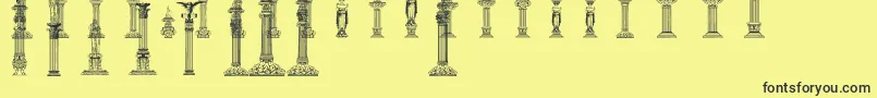 Fonte Columns – fontes pretas em um fundo amarelo