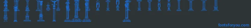 Columns Font – Blue Fonts on Black Background