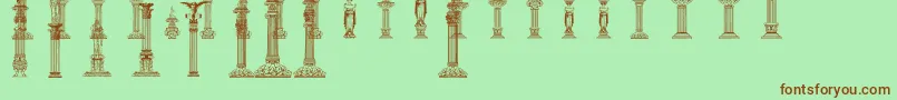 Columns Font – Brown Fonts on Green Background