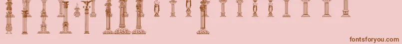 Columns Font – Brown Fonts on Pink Background