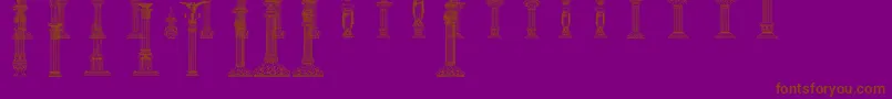 Columns-Schriftart – Braune Schriften auf violettem Hintergrund