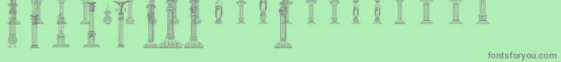 Columns Font – Gray Fonts on Green Background
