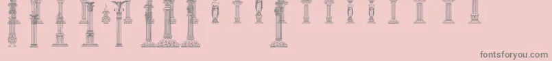 Columns-Schriftart – Graue Schriften auf rosa Hintergrund