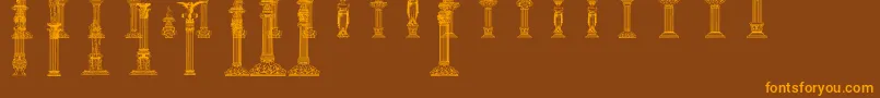 Columns Font – Orange Fonts on Brown Background