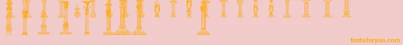 Columns-Schriftart – Orangefarbene Schriften auf rosa Hintergrund