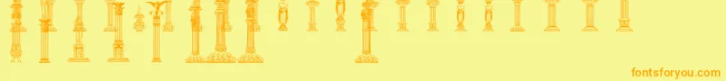 Fonte Columns – fontes laranjas em um fundo amarelo