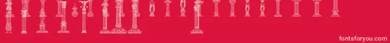 Fonte Columns – fontes rosa em um fundo vermelho