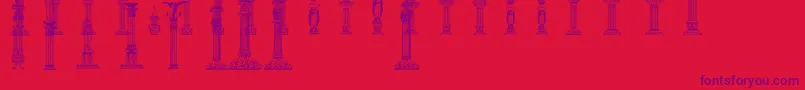 Columns Font – Purple Fonts on Red Background