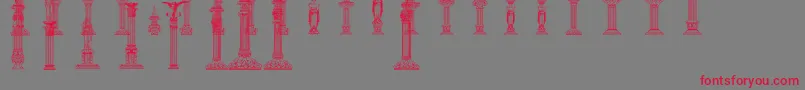 Columns Font – Red Fonts on Gray Background