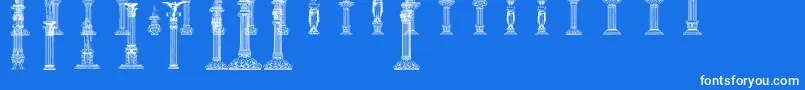 fuente Columns – Fuentes Blancas Sobre Fondo Azul