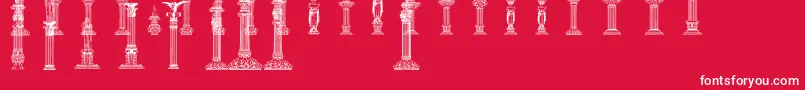 Fonte Columns – fontes brancas em um fundo vermelho