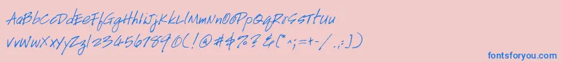 fuente GeHandyscript – Fuentes Azules Sobre Fondo Rosa