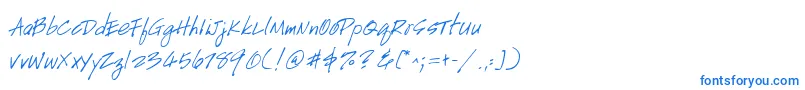 GeHandyscript Font – Blue Fonts on White Background