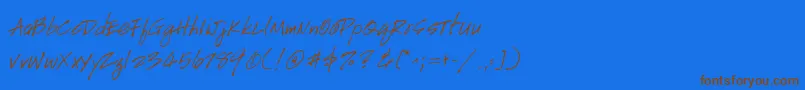 GeHandyscript-fontti – ruskeat fontit sinisellä taustalla