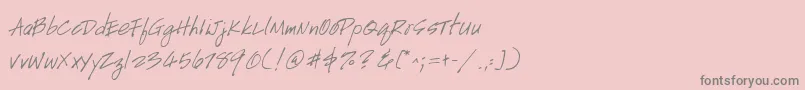 Saiba mais sobre a fonte GeHandyscript Fonte GeHandyscript – fontes cinzas em um fundo rosa