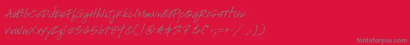 Шрифт GeHandyscript – серые шрифты на красном фоне