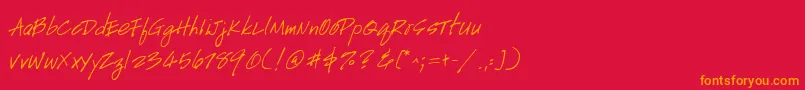 Шрифт GeHandyscript – оранжевые шрифты на красном фоне