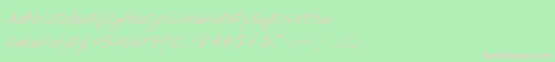 GeHandyscript Font – Pink Fonts on Green Background