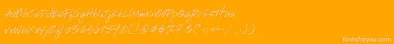 GeHandyscript Font – Pink Fonts on Orange Background